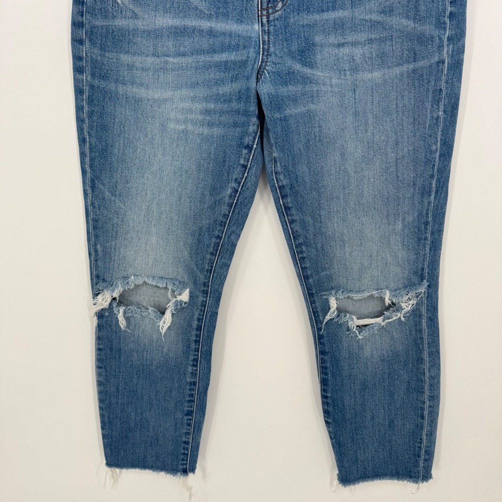 Madewell The High Rise Slim Boyjean Distressed Ripped Medium Wash Denim Size 28 - Picture 4 of 8